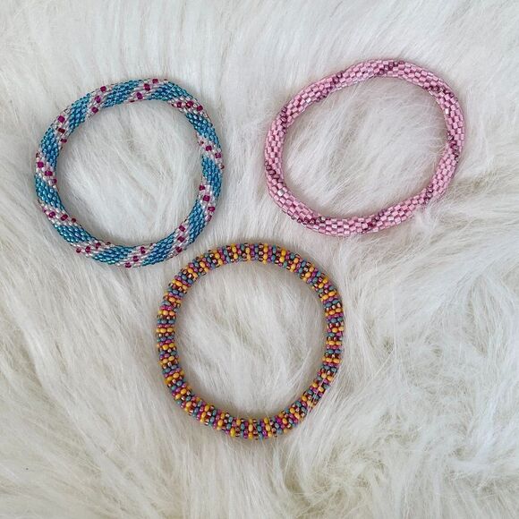 HAND CRAFTED in Nepal Beaded Bracelets
(set of 3) #315 - Picture 4 of 4